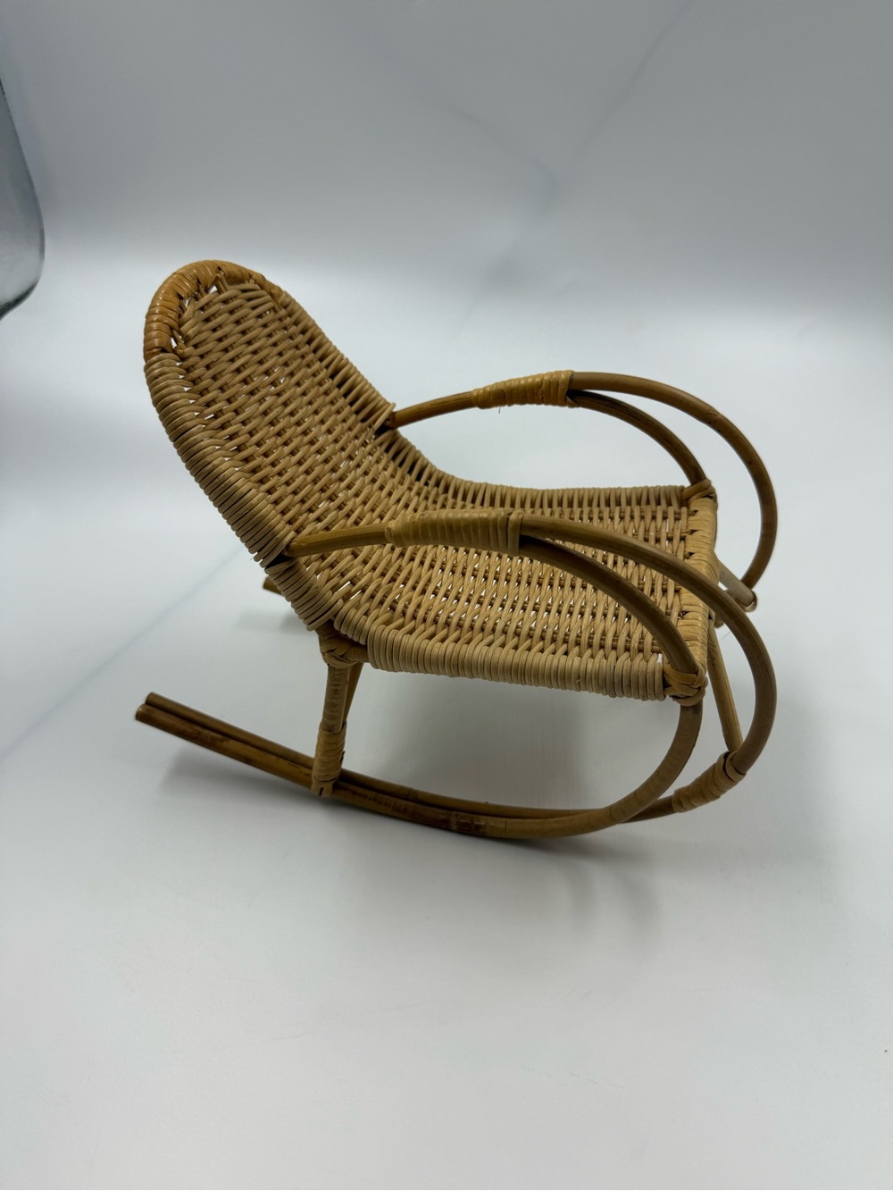 Mini rattan rocking chair